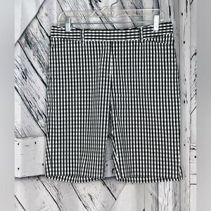 BROOKS BROTHERS black & white check Bermuda shorts 4